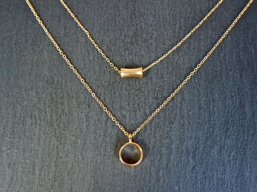 Necklace - layered gold plated