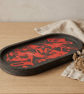 Black and Red Oval Decorative Dish - Catchall Valet Tray - Image 1