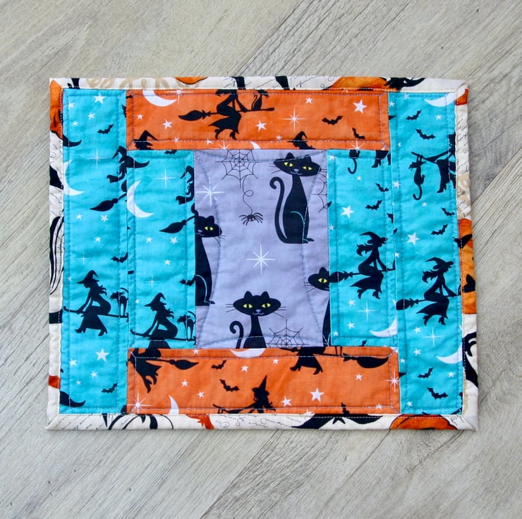 Halloween Cats Cotton Quilted Placemats - Folksy