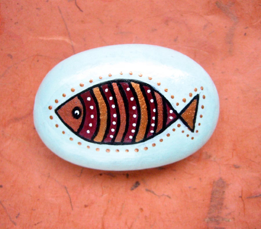 Blue Fish stone, paperweight