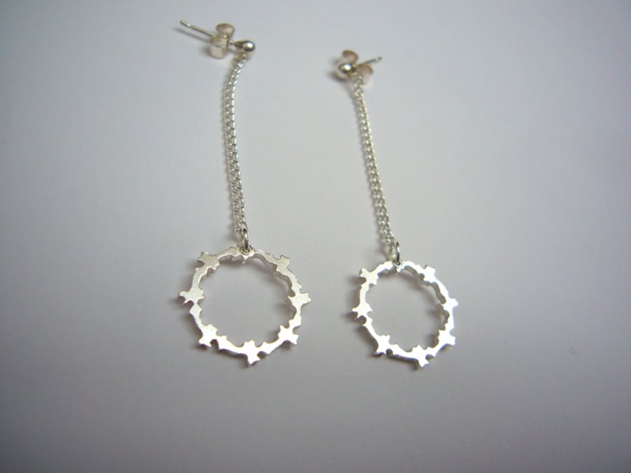 Sterling silver round earrings
