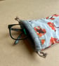 Poppies Drawstring Bag Glasses Case with Matching Scrunchie - Image 3