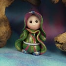 Tiny Magical Gnome 'Marlie' with silver belt OOAK by Ann Galvin