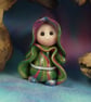 Tiny Magical Gnome 'Marlie' with silver belt OOAK by Ann Galvin