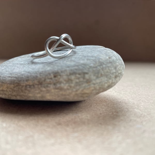Love knot: recycled stirling silver ring