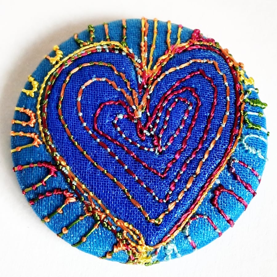 Buttons 1 inch button Hand Dyed Silks and Cottons Free Machine Embroidery Button