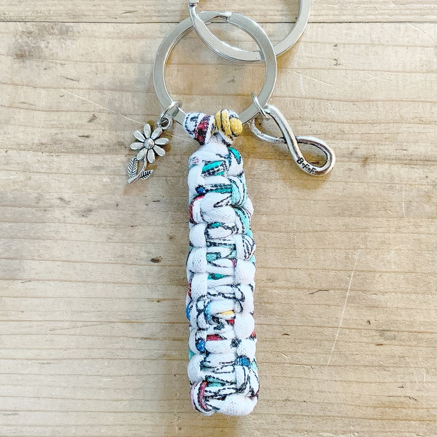 Paracord Style Keyring. Key Chain. Key Fob. Charm Keyring. BFF Keyring.