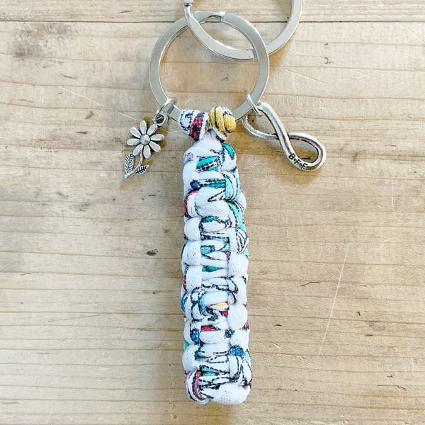 Paracord Style Keyring. Key Chain. Key Fob. Charm Keyring. BFF Keyring.