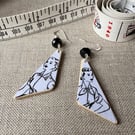 Upcycled wood earrings - dressmaking