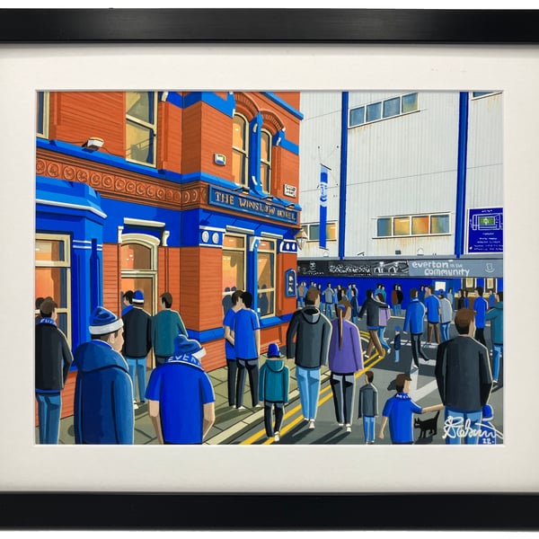 Everton F.C, Goodison Park Stadium, Football Memorabilia Art Print