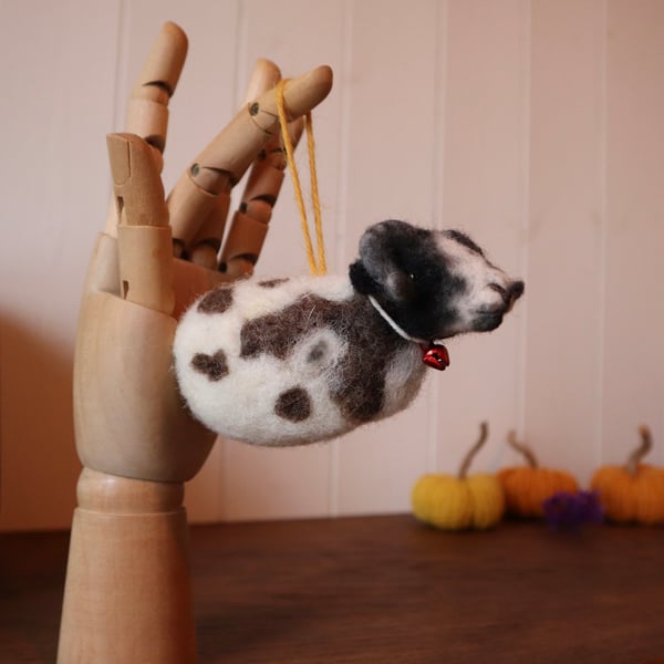 Needle felted Jacob sheep Bauble