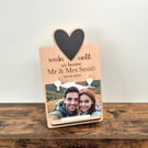 Personalised Engraved Wooden Wedding Countdown Board & Pegs For Photo...