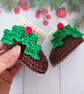 Christmas Pudding Crochet Baby Booties, Newborn - 6 Months - Image 6