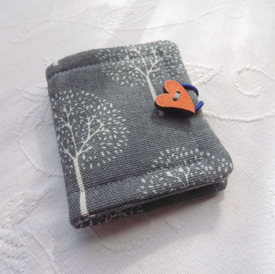 Linen-cotton sewing needle book ,case ( grey- white option) 