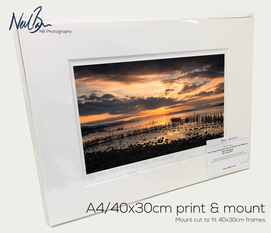 The Timber Ponds & Firth of Clyde Port Glasgow - A4 (40x30cm) Unframed Print