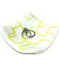 Patterned White and Yellow Glass Trinket Dish - Image 2