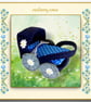 A Pretty Navy Felt Pram for the baby Pip Squeaks and Cotton Tails