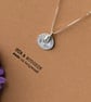 Fine Silver Layered Double Disc Pendant Necklace, Textured Sea Pebble
