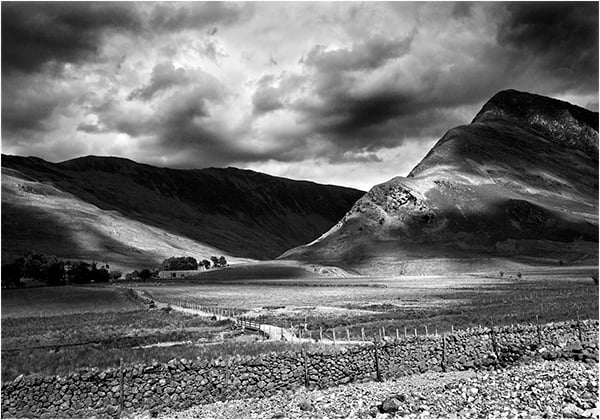 Fleetwith Pike & Gatesgarth Lake District Cumbria Black and White B&W print 