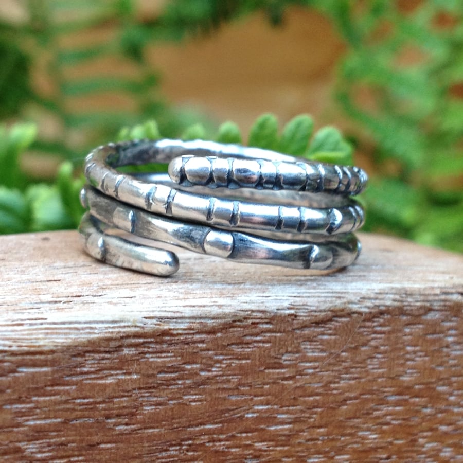 Silver faux stack ring