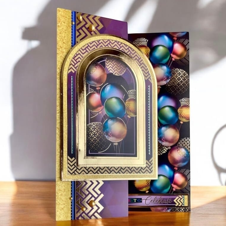 Luxury 3D Birthday Card With Balloons. Handmade Milestone Age Birthday Card.