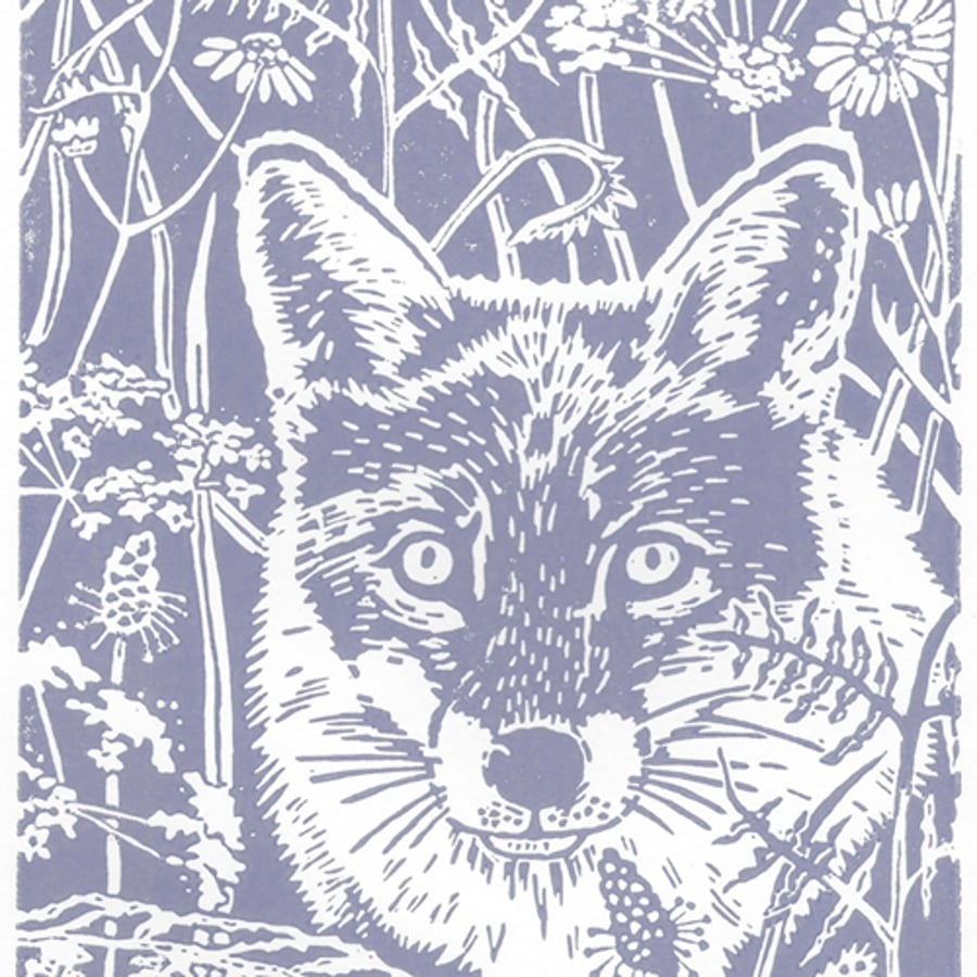 Fox at Dusk hand printed Limited edition Linocut Print