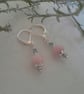 Dainty, Feminine,  Rose Quartz & Faceted Paraiba Apatite Silver Plated Earrings