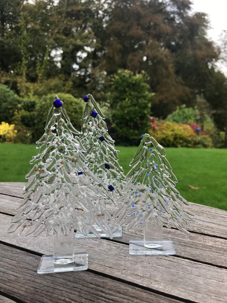 Set of three clear Christmas trees
