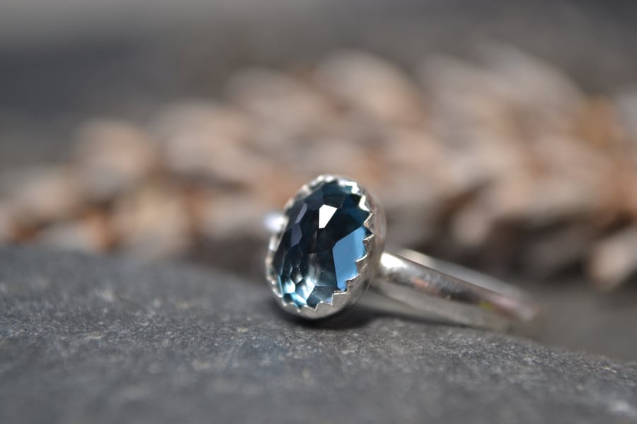 London blue topaz sterling silver ring