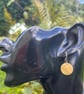  Hammered Brass Circle Dangle Earrings  - Image 6