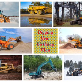 Digging Your Birthday Man Greeting Card A5