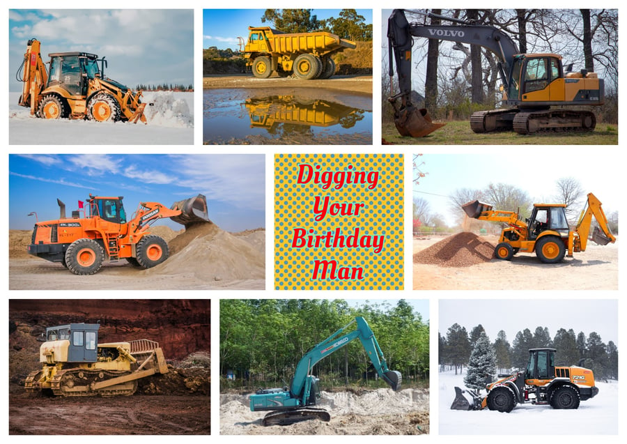 Digging Your Birthday Man Greeting Card A5