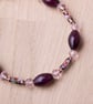  Purple bracelet - Deep Purple and pink cloisonne beaded bracelet - Image 2