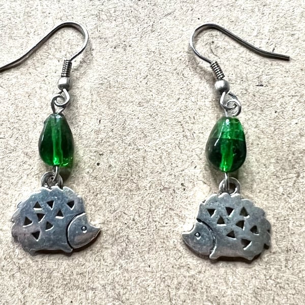 Hedgehog earrings. A donation from every sale is made to Rachel’s hedgehog hotel