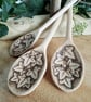 Three pyrography ivy leaf wooden spoons - Image 1