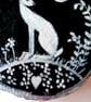 white hare on wood slice black background - Image 3