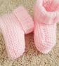 Hand knitted Baby Girl Pink Booties, premature, newborn baby shower gift