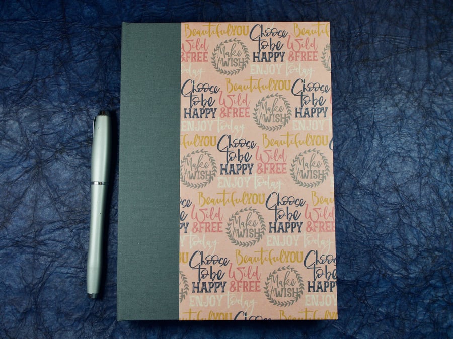 A5 Quarter-bound Notebook with positive affirmations