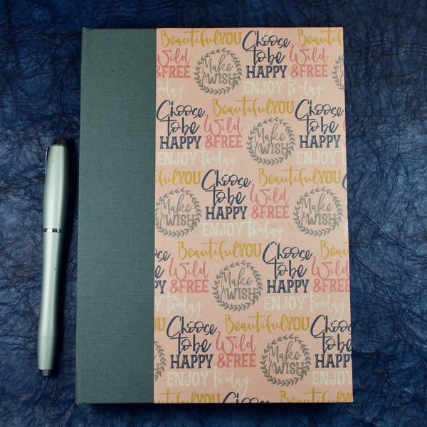 A5 Quarter-bound Notebook with positive affirmations
