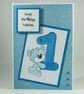 A6 cute teddy bear first birthday card - Image 1