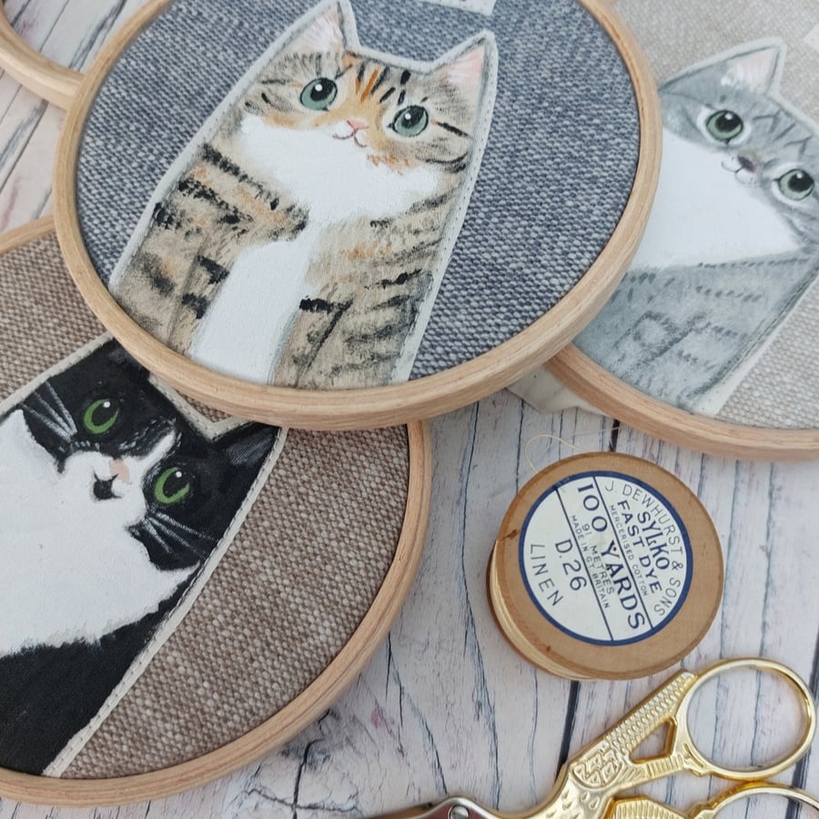 Custom cat portrait folksy