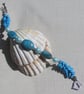 Blue Agate, Howlite & Turquoise Shell Pearl Gemstone Beaded Bracelet "Breonna" - Image 5
