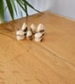 Miniature wood turned mushrooms x 6