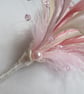 Pale Vintage Rose Pink & Ivory Crystal Regency Feather Sprig Headpiece Pin - Image 4