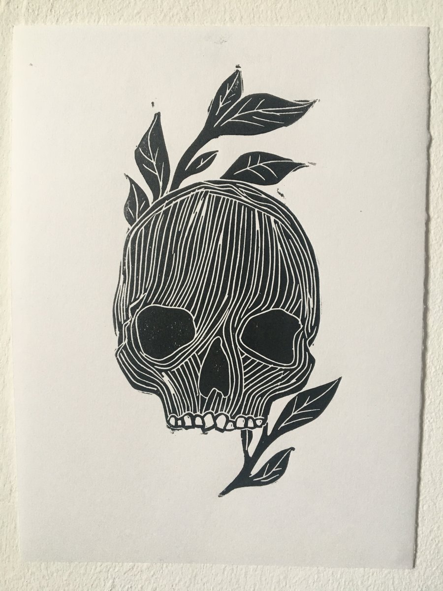 Rest, linocut print on paper