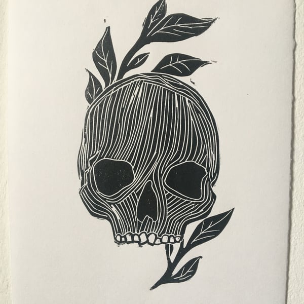 Rest, linocut print on paper