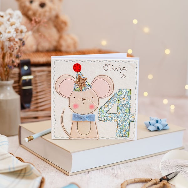 Mouse Personalised Birthday Card
