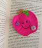 Pink apple themed bookmark (B)