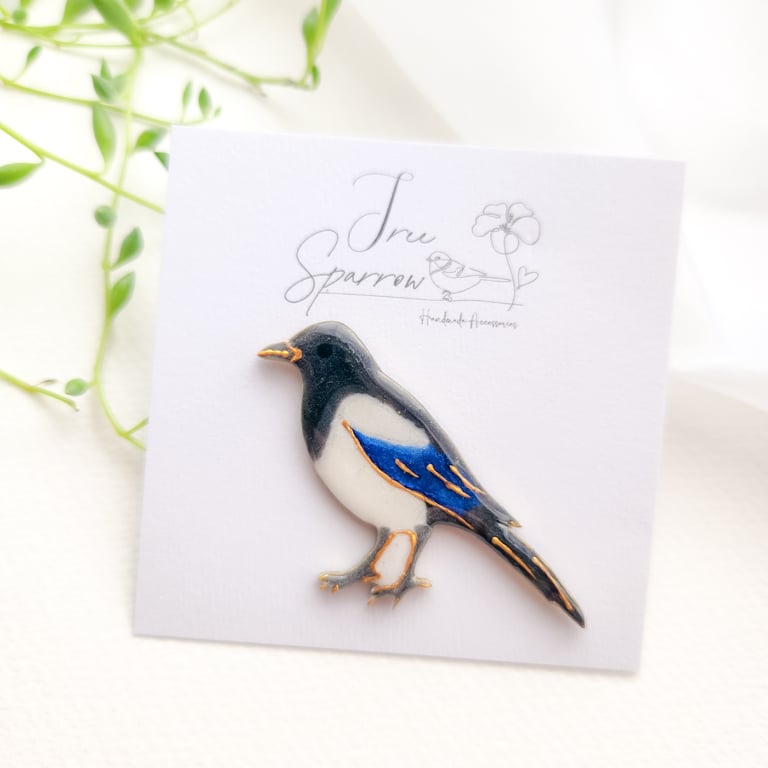 Hand-painted Bird Brooch