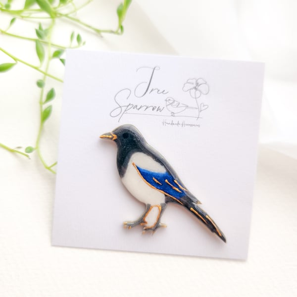 Hand-painted Bird Brooch